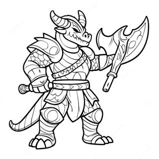 Page A Colorier De Dragonborn En Bataille 35404-29458