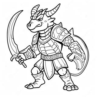 Page A Colorier De Dragonborn En Bataille 35404-29459