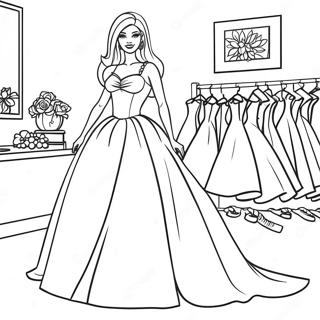 Page A Colorier Barbie Elegante En Robe 35414-29465