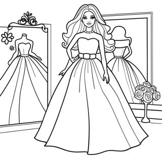 Page A Colorier Barbie Elegante En Robe 35414-29466