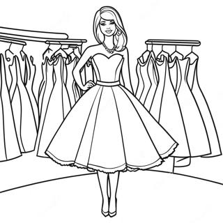 Page A Colorier Barbie Elegante En Robe 35414-29467