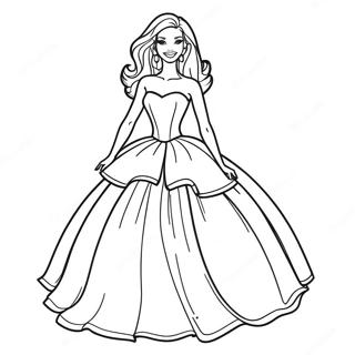 Page A Colorier Barbie Elegante En Robe 35414-29468