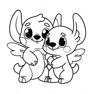 Page A Colorier De Lamitie Adorable Entre Stitch Et Angel 3560-2895