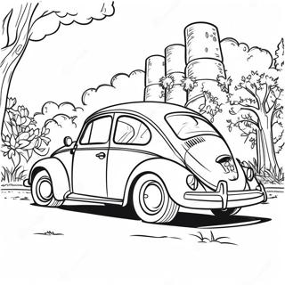 Page A Colorier Vw Coccinelle Style Vintage 35664-29665