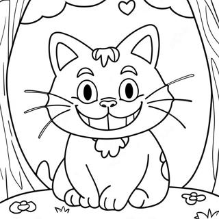 Page A Colorier Du Chat De Cheshire Souriant Au Pays Des Merveilles 35684-29684