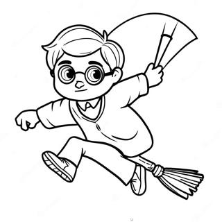 Page A Colorier De Harry Potter Volant Sur Un Balai 35704-29697