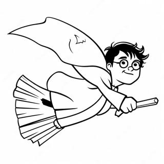 Page A Colorier De Harry Potter Volant Sur Un Balai 35704-29699