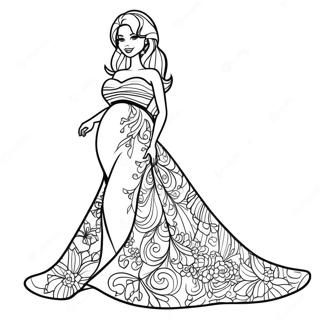 Barbie Enceinte Dans Une Belle Robe Page A Colorier 35784-29761