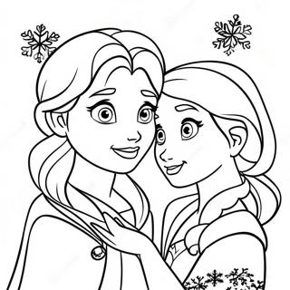 Page A Colorier Elsa Et Anna Dans Un Pays Des Merveilles Dhiver 3580-2909