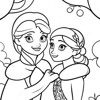 Page A Colorier Elsa Et Anna Dans Un Pays Des Merveilles Dhiver 3580-2910