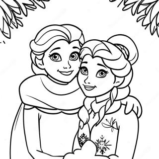 Page A Colorier Elsa Et Anna Dans Un Pays Des Merveilles Dhiver 3580-2911