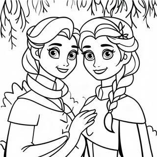 Page A Colorier Elsa Et Anna Dans Un Pays Des Merveilles Dhiver 3580-2912