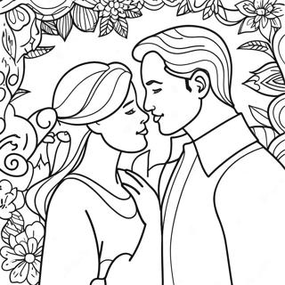 Page A Colorier Dun Couple Romantique Damour Veritable 35854-29820