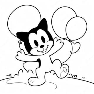 Page A Colorier Felix Le Chat Jouant Avec Des Ballons 35914-29967