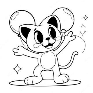 Page A Colorier Felix Le Chat Jouant Avec Des Ballons 35914 29968