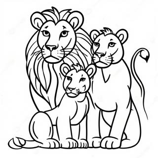 Page A Colorier De La Famille Lion 36003-30030