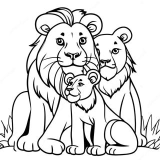 Page A Colorier De La Famille Lion 36003-30031