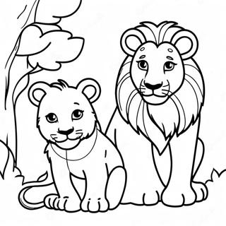 Page A Colorier De La Famille Lion 36003-30032