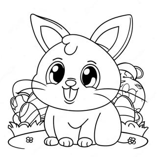 Page A Colorier Chat De Paques Joueur Avec Des Oreilles De Lapin 36054-30069