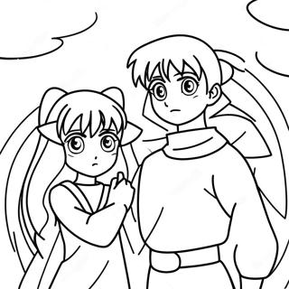 Page A Colorier Dinuyasha Et Kagome En Aventure 36124-30130