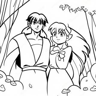 Page A Colorier Dinuyasha Et Kagome En Aventure 36124-30131