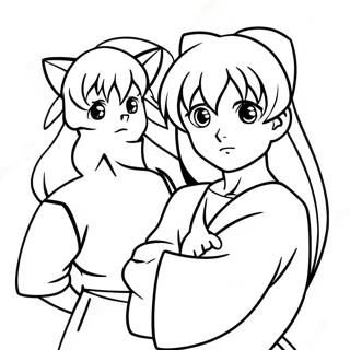 Page A Colorier Dinuyasha Et Kagome En Aventure 36124-30132