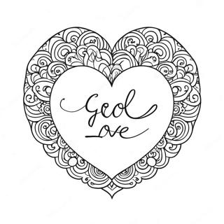 Page A Colorier Coeur Colore De Dieu Est Amour 36164-30167