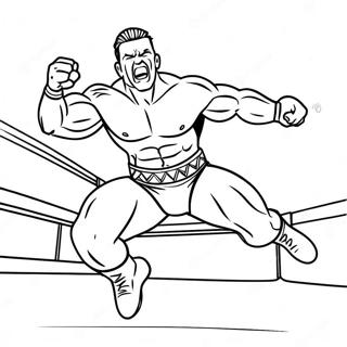 Page A Colorier Dun Lutteur De La Wwe Sautant Excitant 36364-30338