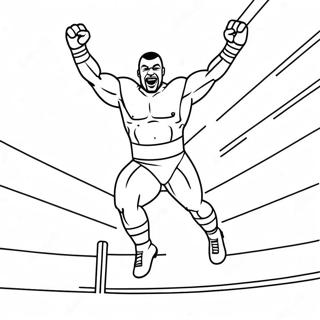 Page A Colorier Dun Lutteur De La Wwe Sautant Excitant 36364-30339