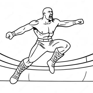 Page A Colorier Dun Lutteur De La Wwe Sautant Excitant 36364-30340