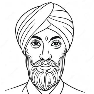 Page A Colorier Du Turban Sikh Colore 36495-30425