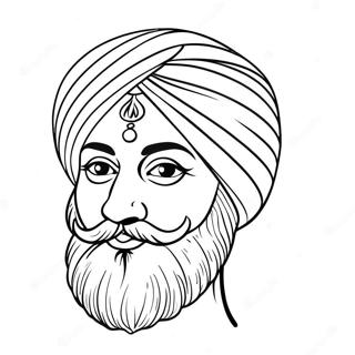 Page A Colorier Du Turban Sikh Colore 36495-30426