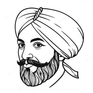 Page A Colorier Du Turban Sikh Colore 36495-30427