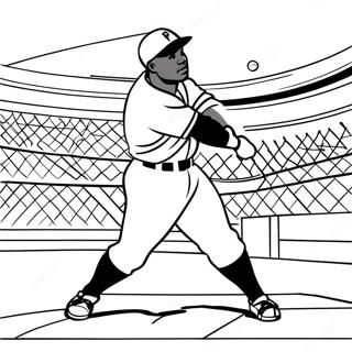 Page A Colorier Jackie Robinson Frappant Un Home Run 36505-30435