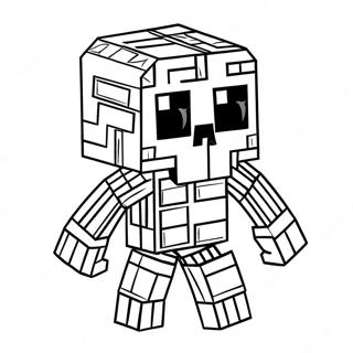 Squelette Mutant Minecraft Pages À Colorier