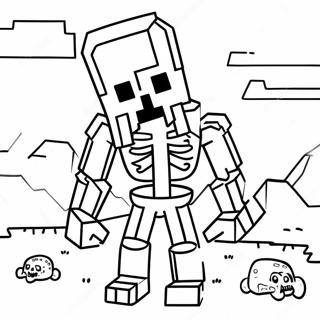 Squelette Mutant Minecraft Pages À Colorier