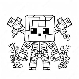 Page A Colorier Du Squelette Mutant Minecraft Effrayant 36525-30442