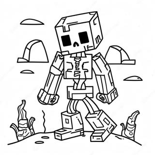 Page A Colorier Du Squelette Mutant Minecraft Effrayant 36525-30443