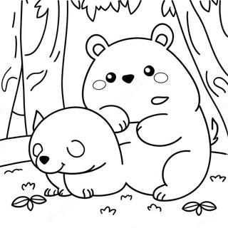 Page A Colorier De Wombats Joueurs Dans La Foret 36565-30478