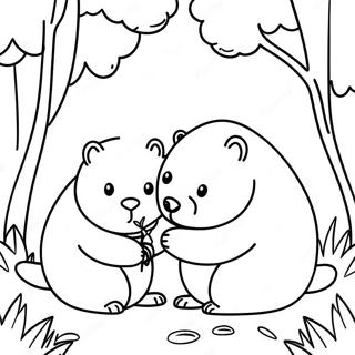 Page A Colorier De Wombats Joueurs Dans La Foret 36565-30480