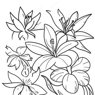 Page A Colorier De Fleurs Tropicales 36594-30507