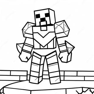 Armure En Diamant Minecraft Steve Pages À Colorier