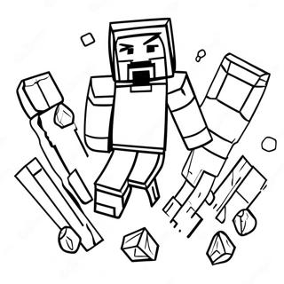 Armure En Diamant Minecraft Steve Pages À Colorier