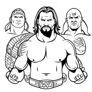 Page A Colorier Wwe A Lignes Epaisses 36704-30582