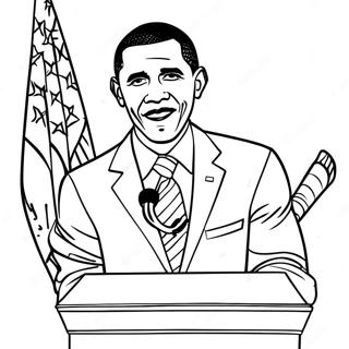 Page A Colorier De Barack Obama Faisant Un Discours 36776-30635