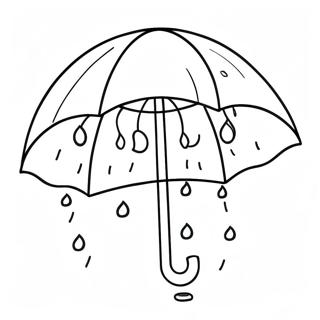 Page A Colorier Mignon Parapluie Avec Gouttes De Pluie 36876-30718