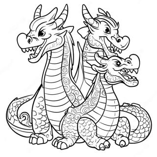 Page A Colorier Dragon A Trois Tetes 36885-30722