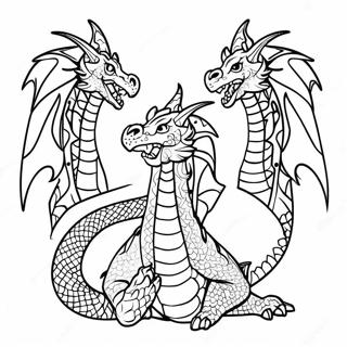 Page A Colorier Majestueux Dragon A Trois Tetes 36886-30738