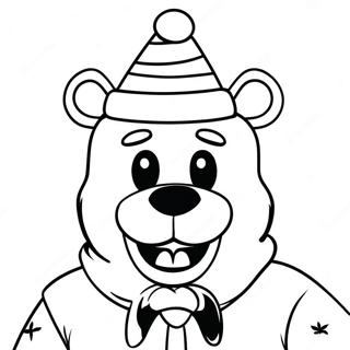 Page A Colorier Freddy Fazbear Avec Un Chapeau De Noel 36916-30746