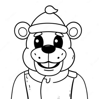 Page A Colorier Freddy Fazbear Avec Un Chapeau De Noel 36916-30747